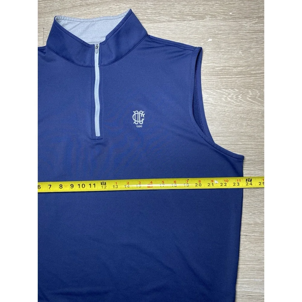 LARGE Peter Millar Galway Blue 1/4 Zip Golf Performance Dallas Country Club Vest